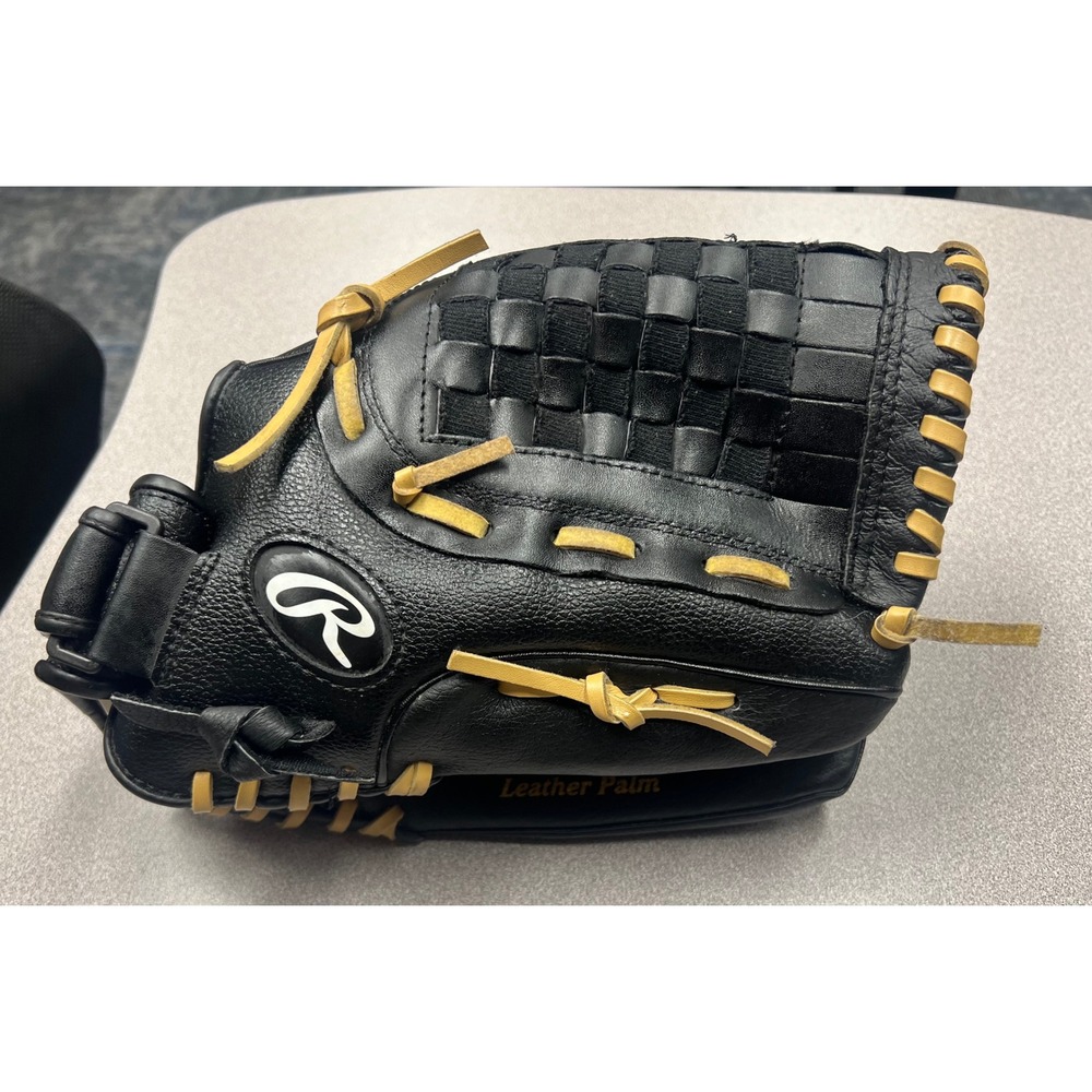 Rawlings RSB 13 Inch Softball Glove Black Leather Palm Basket Web SS13W Regular